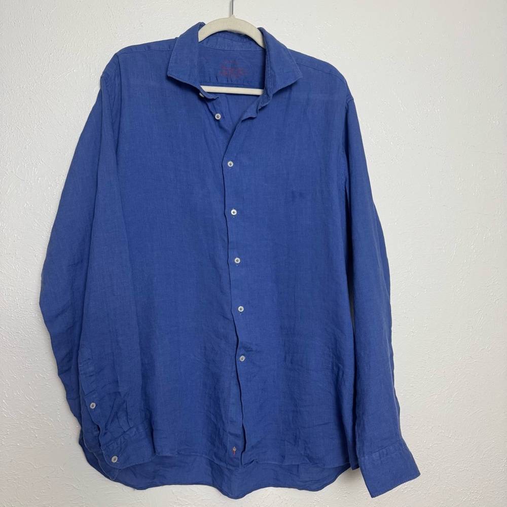 Camicissima Milano Italy Cornflower Blue Linen Button down‎ Shirt